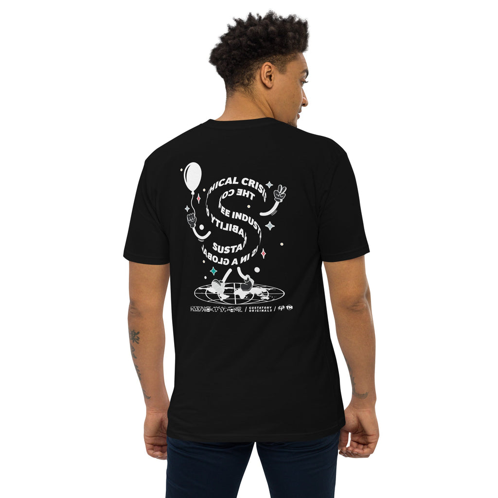 T-shirt brodé en coton épais GUSTATORY Originals Crise de la Durabilité