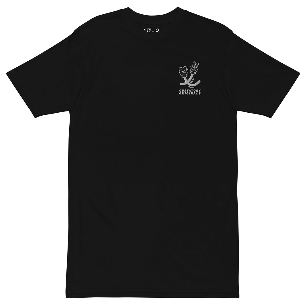 T-shirt brodé en coton épais GUSTATORY Originals Crise de la Durabilité