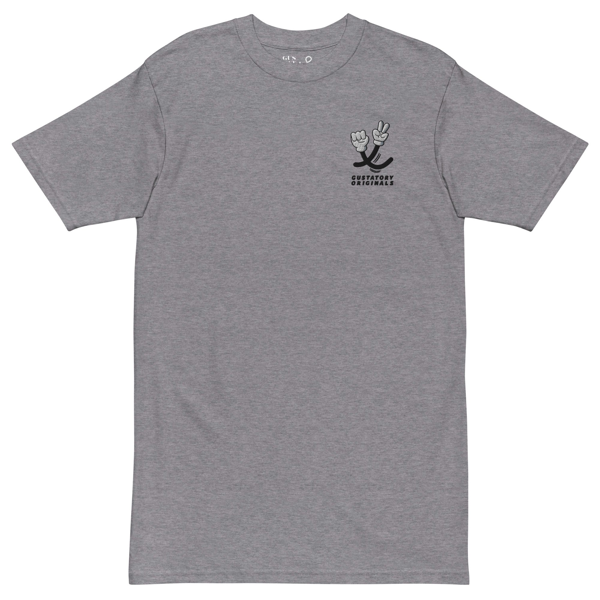 T-shirt brodé en coton épais GUSTATORY Originals Crise de la Durabilité
