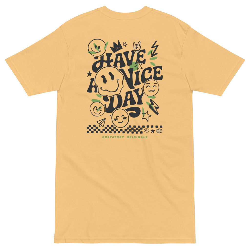T-shirt GUSTATORY Originals Have A Nice Day en coton épais brodé