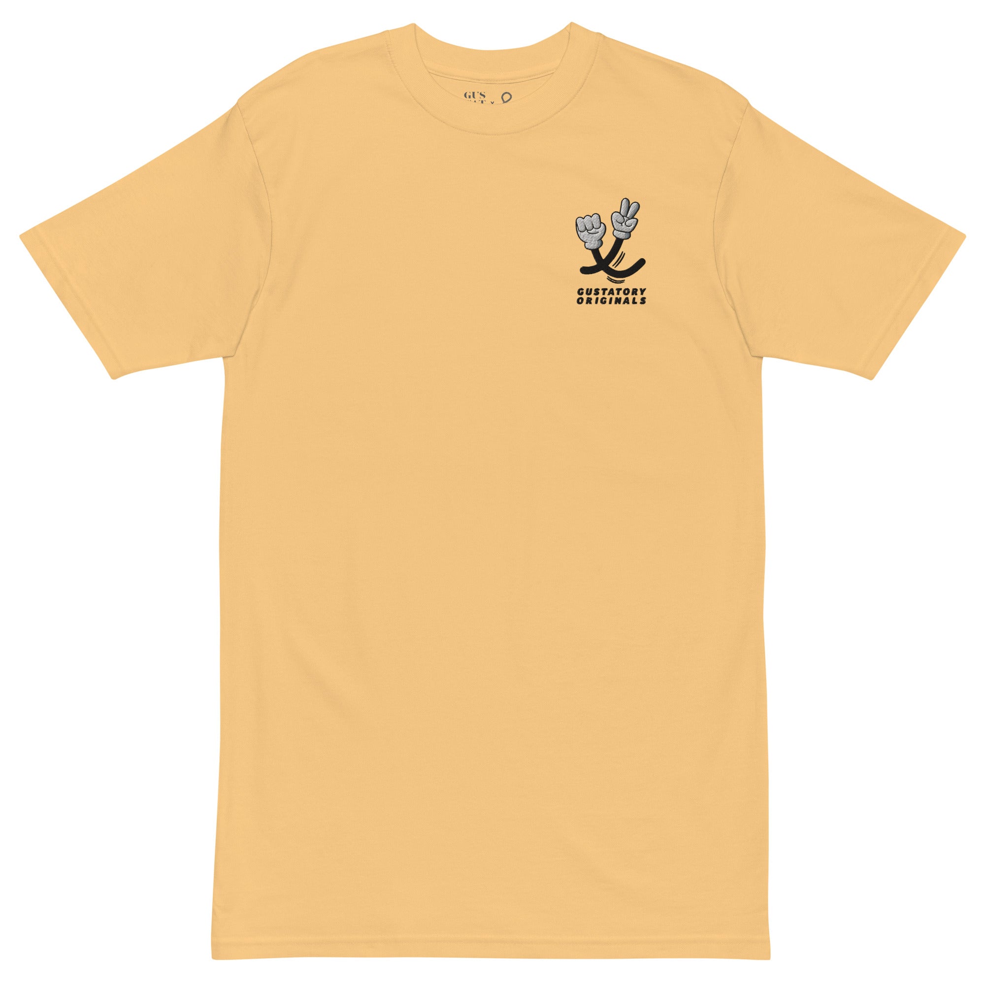 T-shirt brodé en coton épais GUSTATORY Originals Crise de la Durabilité