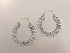 Sunray Mandala Brass/Silver Hoops – Bold Bohemian Circle Earrings.