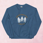 Cool quirky ghouls supporting ghouls ghost hand illustrated graphic unisex sweatshirt