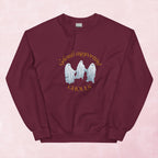 Cool quirky ghouls supporting ghouls ghost hand illustrated graphic unisex sweatshirt