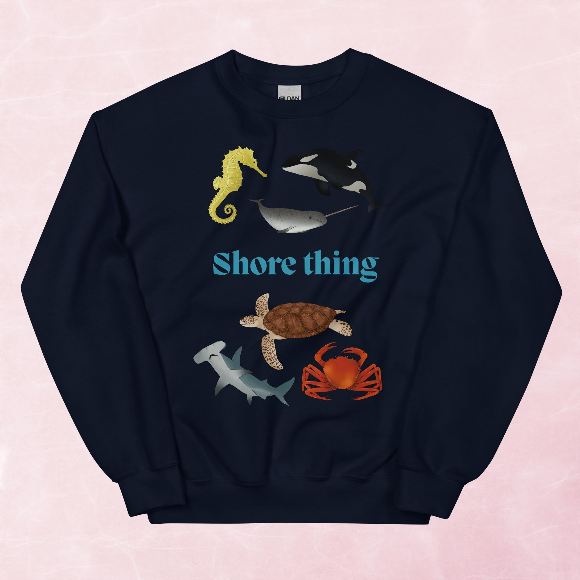 Shore thing hand drawn sea creature graphic unisex sweatshirt
