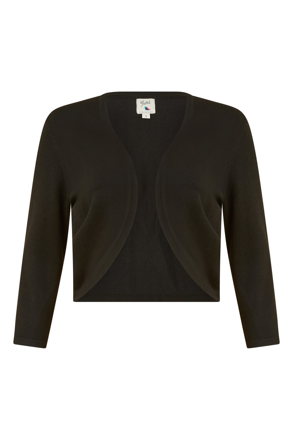 Boléro galbé en maille noire Yumi