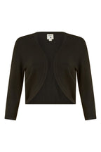 Boléro galbé en maille noire Yumi