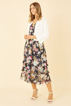 Gilet court Yumi ivoire avec manches cloche